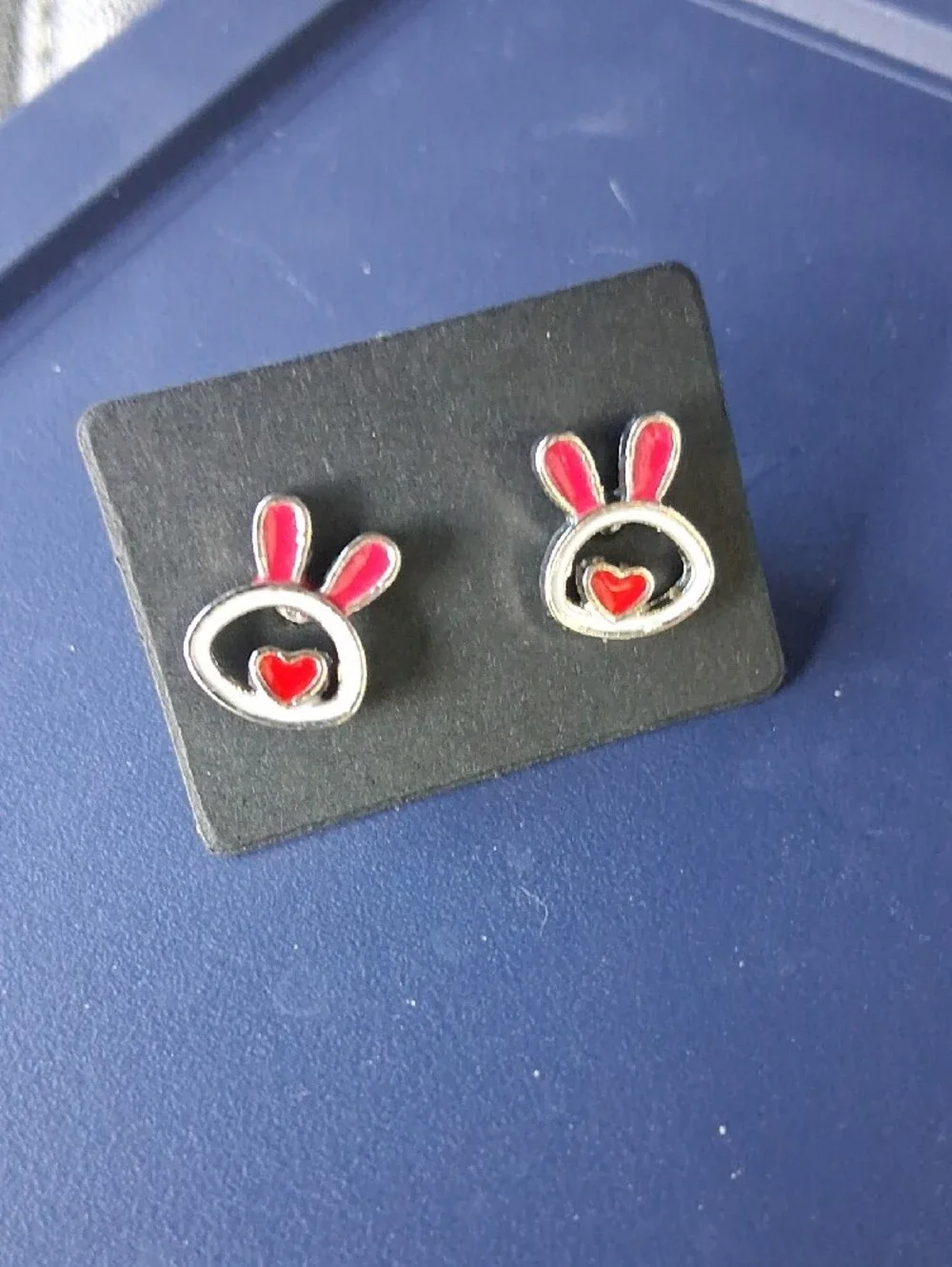 $8 Each Or Bundle 5/$20 Silver Bunny Heart Stud Earrings
